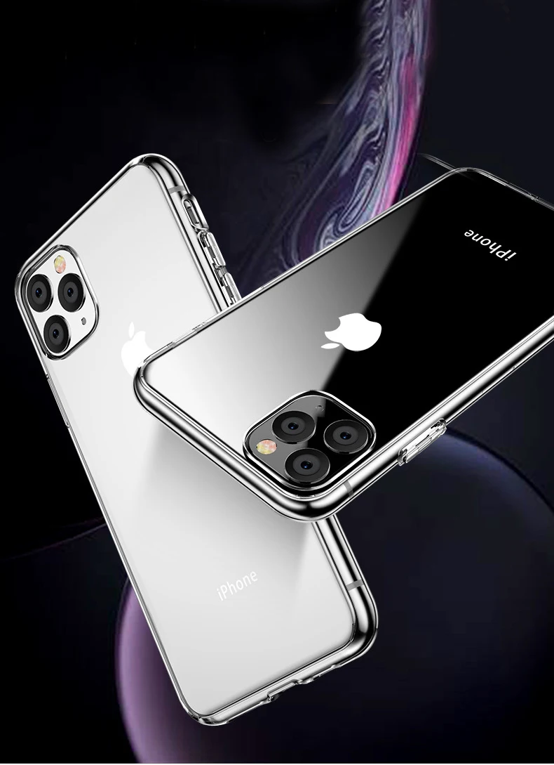 Роскошный прозрачный мягкий ТПУ чехол для iphone 11 Pro Max Case 6,5 тонкий мягкий прозрачный ТПУ прозрачные силиконовые противоударные чехлы для iphone 11 6,1 11 pro 5,8 чехол для iphone x xs xr xsmax