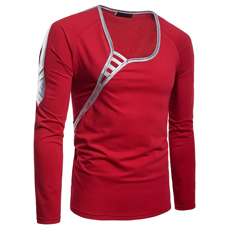 

-Long-sleeved Upper Garment Supply of Goods of a Large Body of Solid Color Design Bronze Covered Edge MEN'S Long-sleeved T-shirt