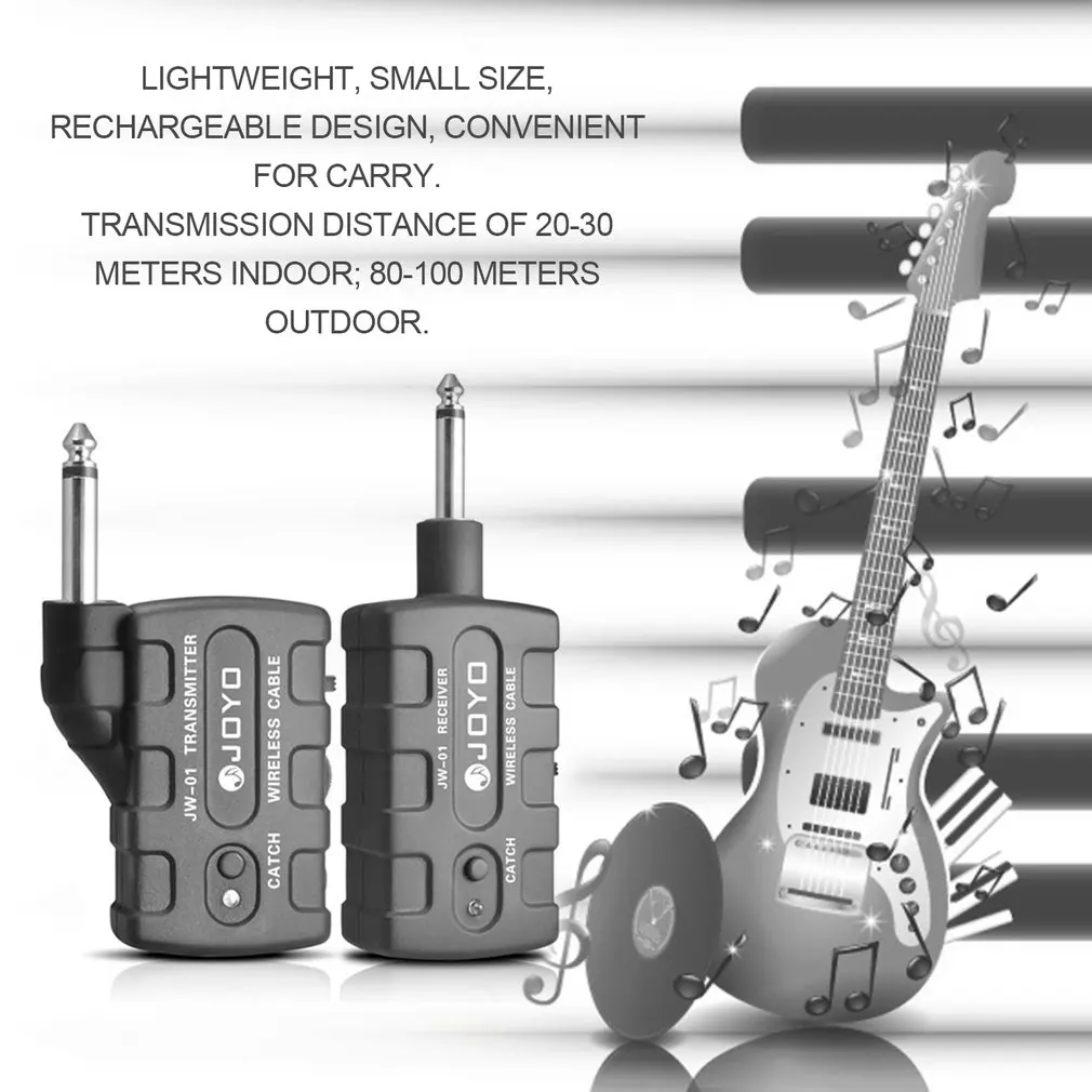 JOYO JW-01 гитара беспроводной аудио передатчик и аудио приемник гитара цифровые басовые клавиатуры перезаряжаемый низкий уровень шума портативность