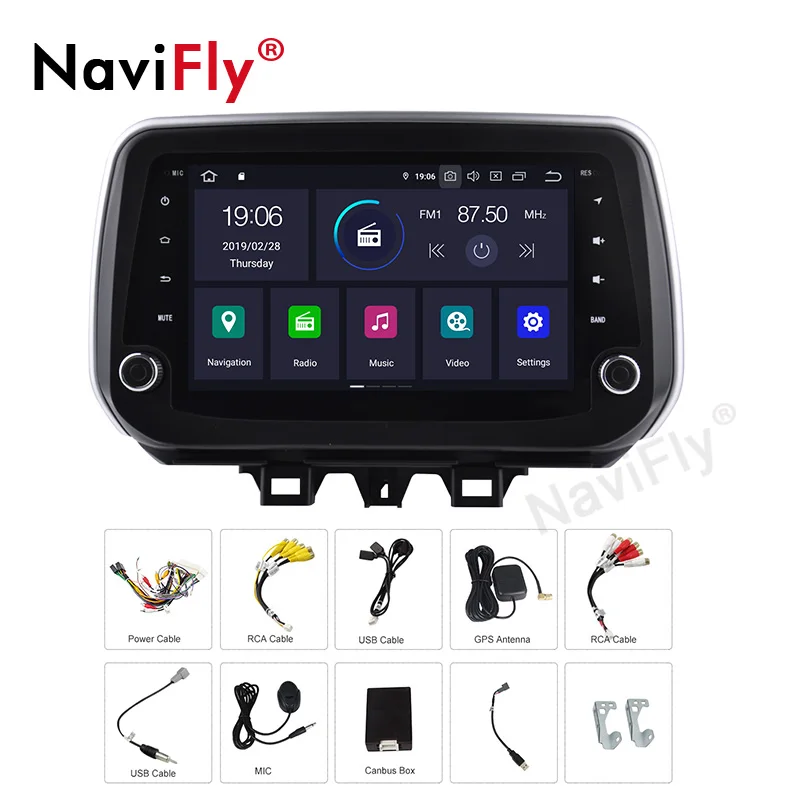 Clearance NaviFly Car multimedia player for Hyundai New Tucson IX35 2018 2019 car Radio GPS Navigation Stereo Android 9.0 2GB/4GB WIFI RDS 5