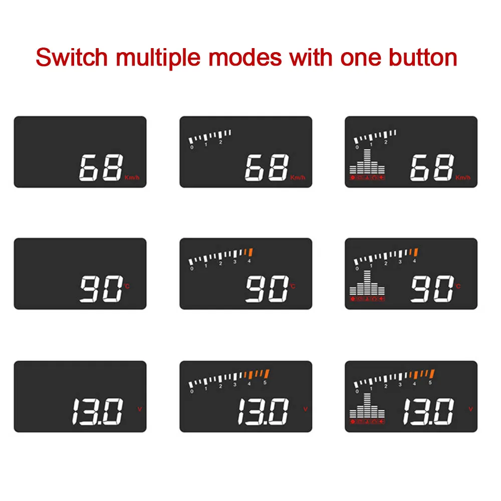 3 ''экран высокой четкости OBD2 X5 Авто HUD автомобильный проектор скорости лобового стекла цифровой дисплей скорости на плате