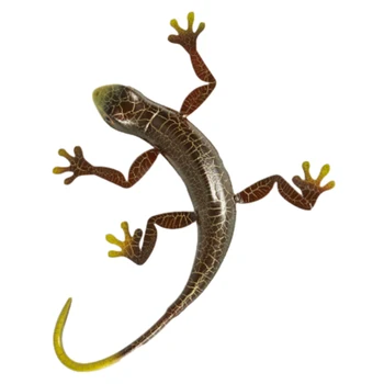 

Porch Gift Kids Room Gecko Sculpture Backyard Indoor Outdoor Lawn Wall Hanging Iron Art Cute Home Decor Miniatures Fence Bedroom