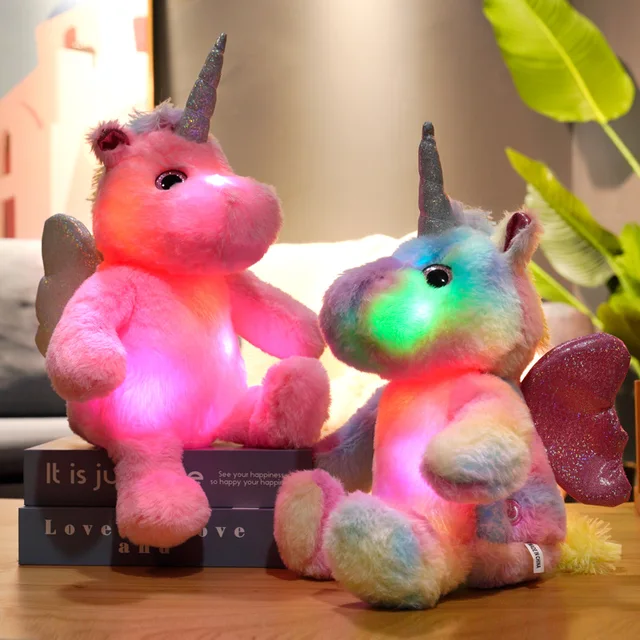 25cm unicorn plush light up toys stuffed LED lighted animal doll illuminated plush toys for children birthday gift 5