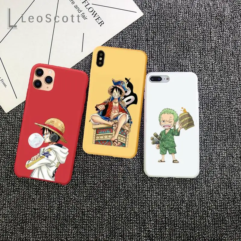 

Anime one piece Luffy Zoro Phone Case Candy Color for iPhone 6 7 8 11 12 s mini pro X XS XR MAX Plus