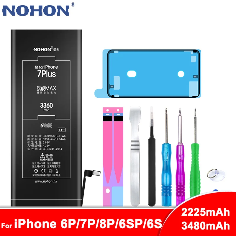 NOHON литиевая батарея для Apple iPhone 7Plus 8Plus 6SPlus 6 Plus 7 8 6S Bateria Max емкость телефона замена
