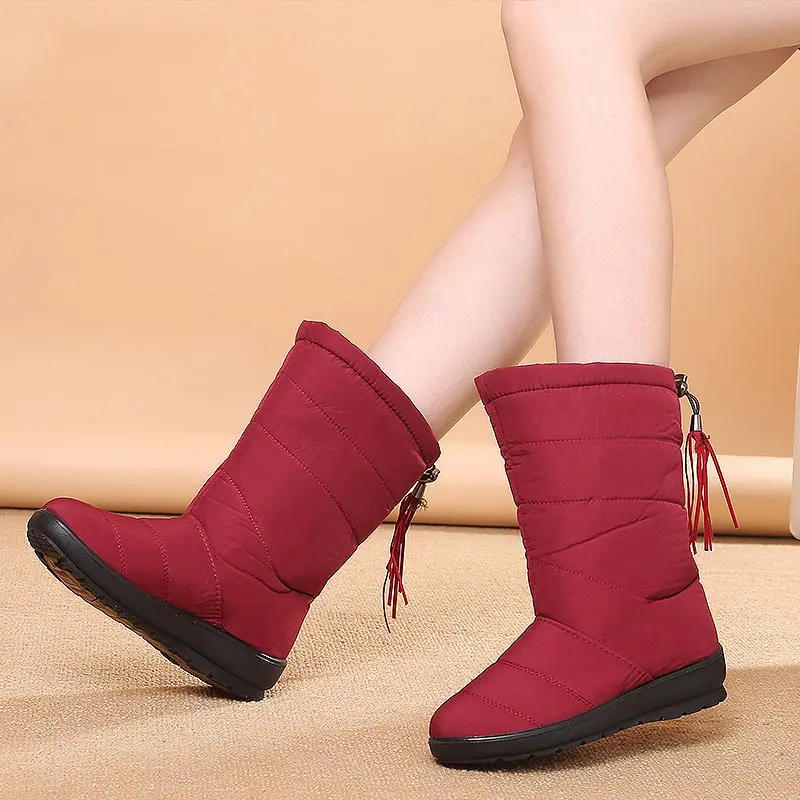 warm winter women boots fashion comfortable flat with ankle boots for women waterproof zip snow boots shoes woman boots