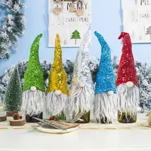 Рождественская красивая бутылка для вина крышка Санта гном блесток крышка бутылки одежда Кухонные украшения для нового года вечерние