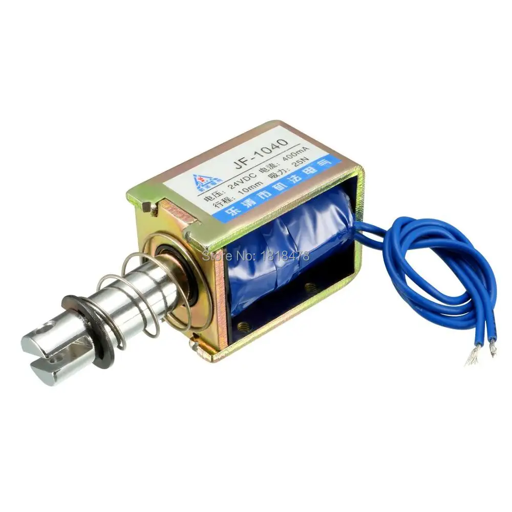 

JF-1040 DC6V 12V 24V 25N 10mm Stroke Pull Type Solenoid Electromagnet Open Frame Type Linear Motion