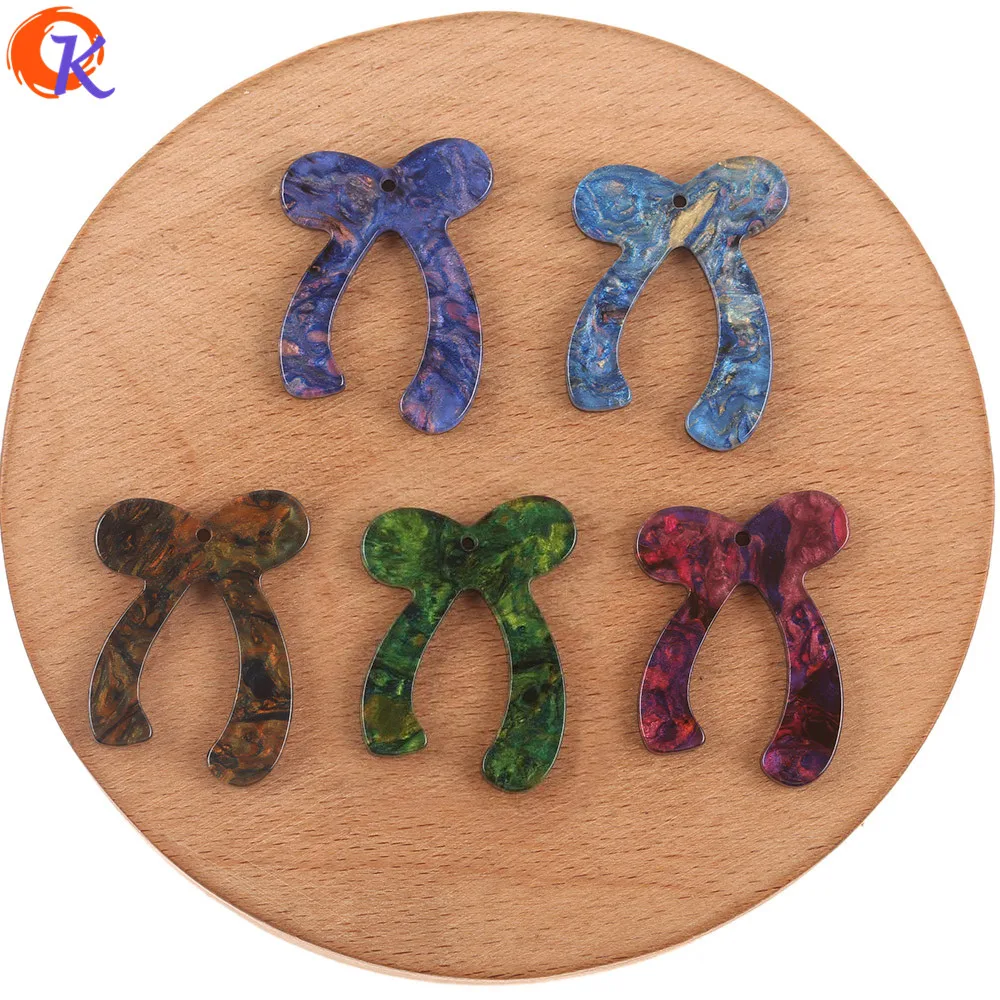 Cordial Design 22x30MM 100Pcs Jewelry Accessories/Charms/Bowknot Shape/Marble Effect/Hand Made/DIY Making/Earring Findings