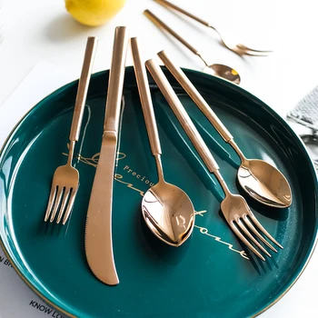 

Luxury Rose Gold Cutlery Stainless Steel Portable Reusable Kitchen Dining Bar steak Cutlery Tableware Set Dining Tableware DB60D