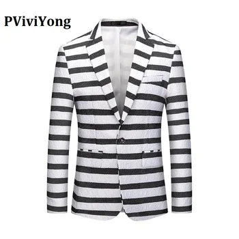

PViviYong Brand 2019 high quality Men's suit top，banquet party men Blazer Jacket Slim leisure zebra suit jacket men 913