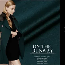 Двойная шерстяная кашемировая ткань мягкая тонкая шерстяная ткань зимнее пальто плащ плотная темно-зеленая кашемировая ткань шерстяная ткань