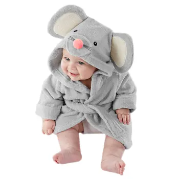 

Cute Toddler Kids Girl Boy Bath Robe Sleepwear Soft Cartoon Pajamas Nightwear