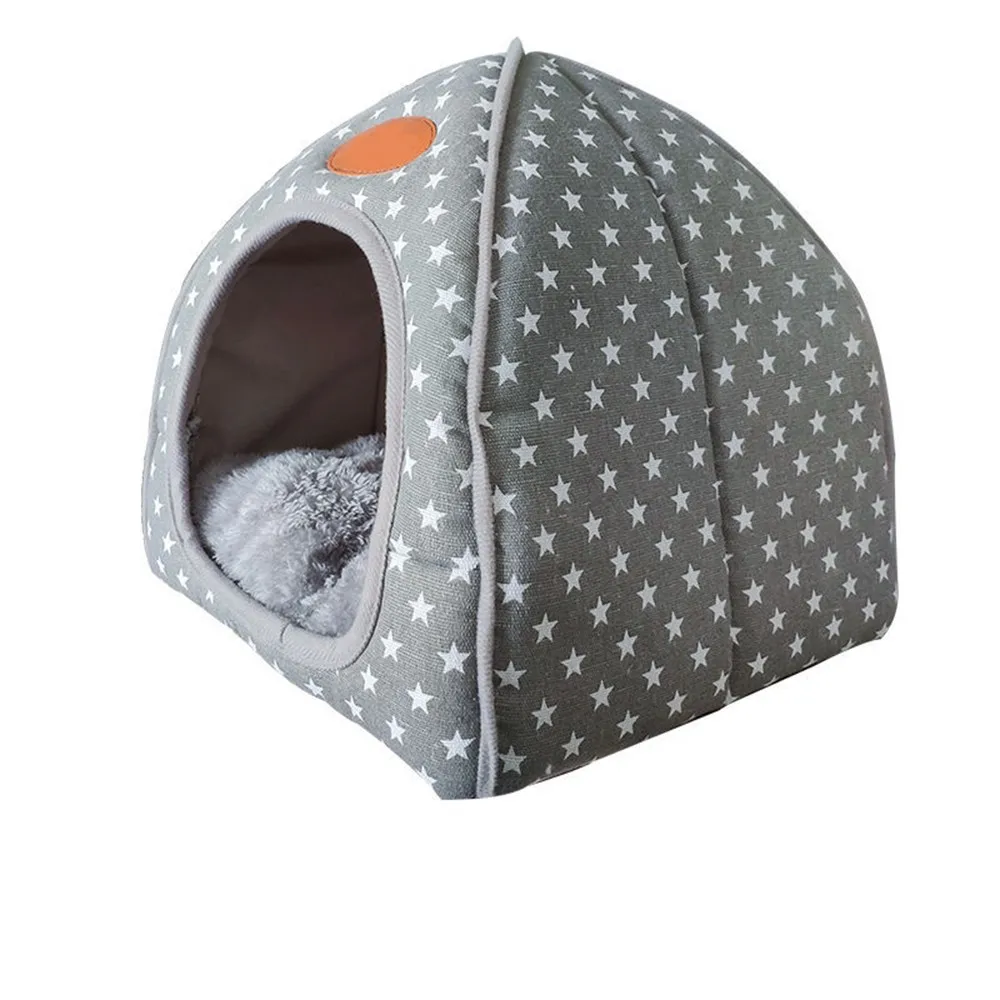 1 Eco-friendly Cat Bed Lounge Sleeping Bag With Removable Mattress Warm Soft Foldable Pet House Tent Cat Nest Litter Puppy Kennel - Цвет: 1