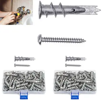 

1Box Zinc Alloy Self Drilling Board Anchors M4.2x30 Tapping Screws Storage Box