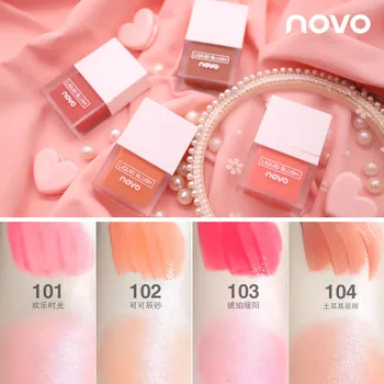 

NOVO Makeup Face Liquid Blusher Sleek Silky Juice Blush Long Lasting Natural Cheek Blush Face Contour Make Up Korean Waterproof