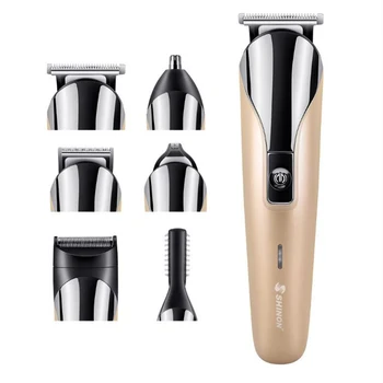 

Hot Sale Retro Oil Head Engraving Electric Clipper 6 In 1 Multi-Function Hair Clipper Set Rechargeable Electric Fader