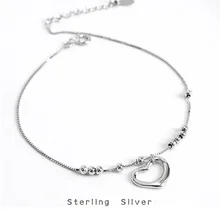 ZOBEI, 925 пробы, серебряный, Круглый, сердце, ножной браслет для женщин, Круглый, геометрический, металлическая цепочка, хорошее ювелирное изделие, подарок на день рождения