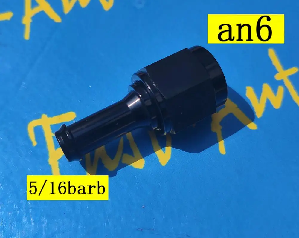 Черная резьба 9/16 18unf AN6 6AN AN 6 внутренняя на 5/16 дюйма (8 мм) штуцер для шланга с