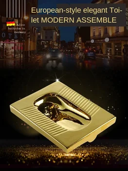 

Gold Toilet Flushing Cistern Set Ceramic European-Style Silver Color Toilet Anti-Blocking Deodorant Squat Potty Chair Urinal