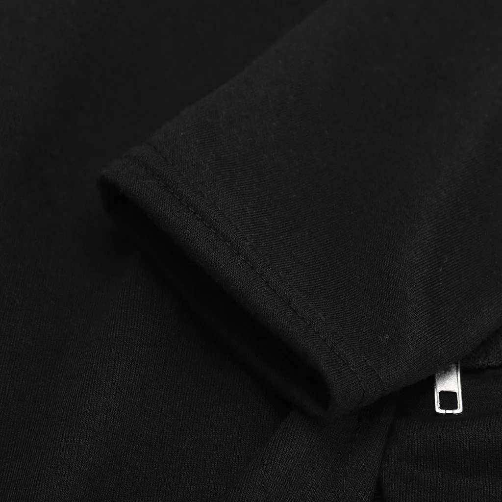 Черная Женская однотонная толстовка на молнии с капюшоном и длинным рукавом, пуловер, топы, рубашка, женские толстовки harajuku, уличная одежда mulher moletom