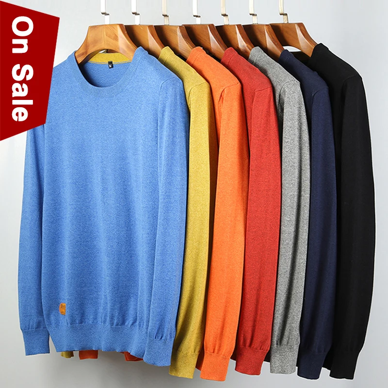 Pullovers Male Knitwear Jersey Jumper Sweater Cotton Spring Colored Slim Brand Autumn