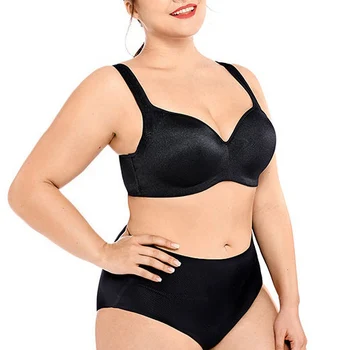 

Plus Size Bra For Fat Big Breasted Women Black Comfort Bralette Sexy Bra Wide Strap Big Size D D Cup Underwear Bra Plus Size Hot