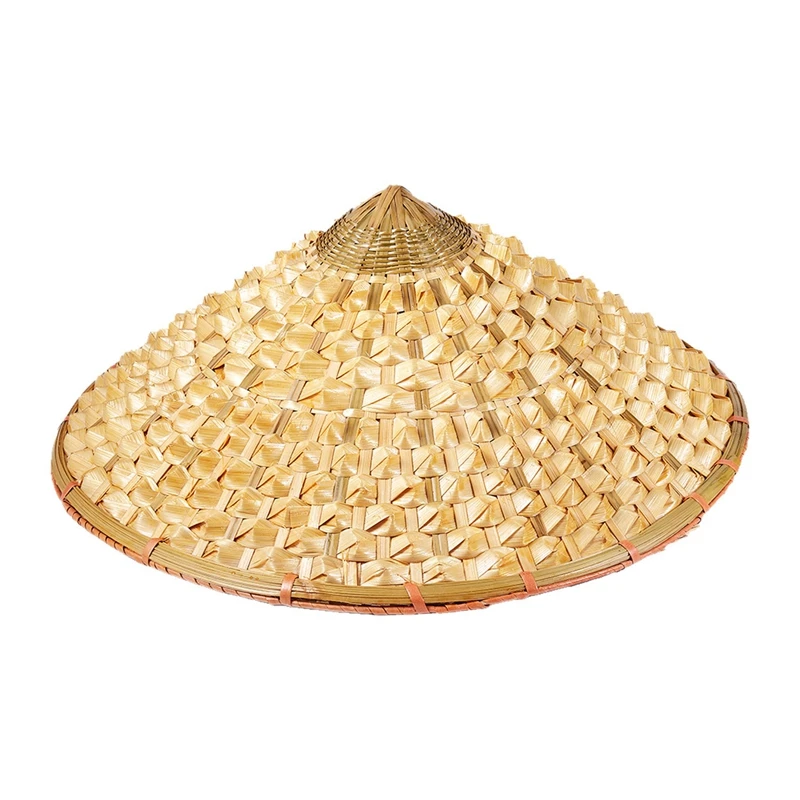 

Vietnamese Japanese Coolie Straw Bamboo Cone Sun Hat Garden Farmer Fishing
