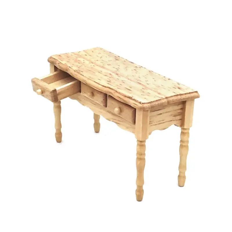  Simulation Miniature Wooden Furniture Toy Dollhouse Desk Model Doll House Room Decoration for Kids 