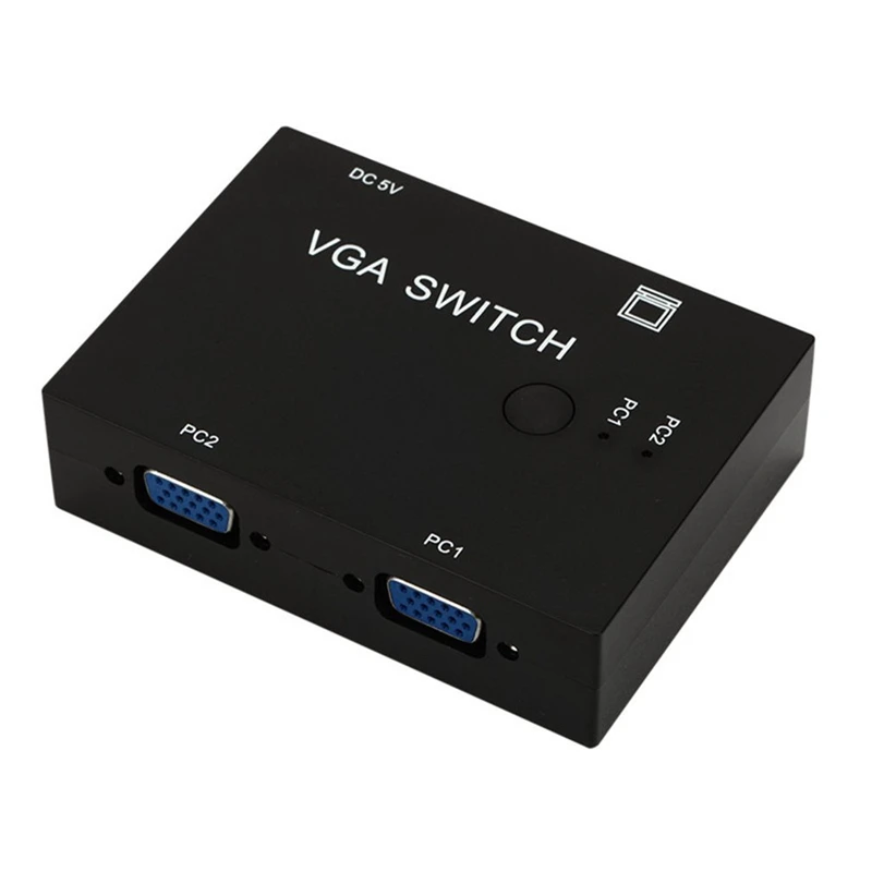 

2 PC to 1 Monitor VGA Switch Box Metal Lcd Tv 2 in 1 Out Video Sharing Box Converter