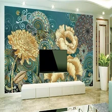 Diantu пользовательские 3D фото обои ручная роспись винтажные цветочные обои Гостиная ТВ фон шелковые 3d Обои фреска