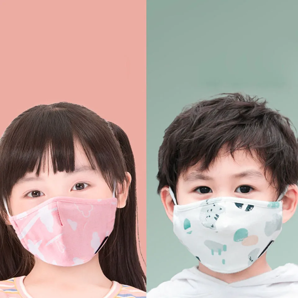 PM2.5 хлопковая детская дымовая маска для мальчиков и девочек рта лица с