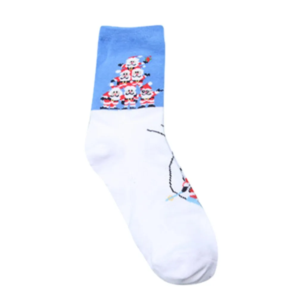 5 пар рождественских носков для мужчин и женщин, унисекс, повседневные забавные носки средней длины с принтом, зимние теплые удобные мягкие носки, уличная одежда, подарок