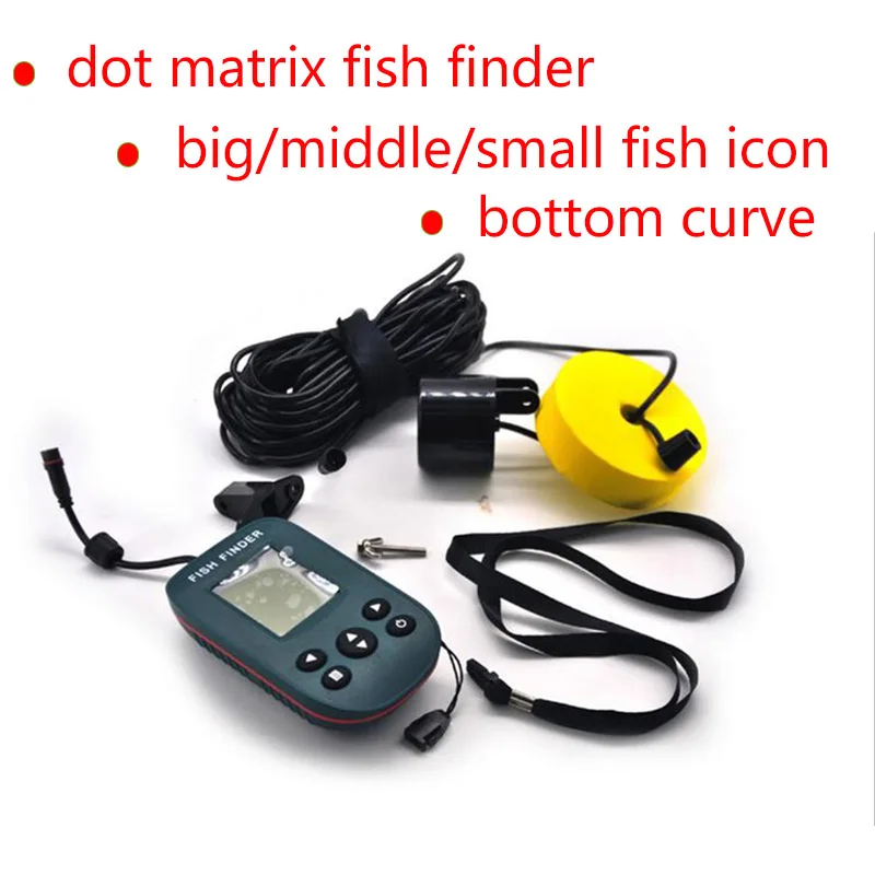 dot matrix fishfindr Горячая Распродажа абсолютно новая KDR Сигнализация 100 м портативный эхолот lcd эхолот для рыбалки - Цвет: dot matrix fishfindr
