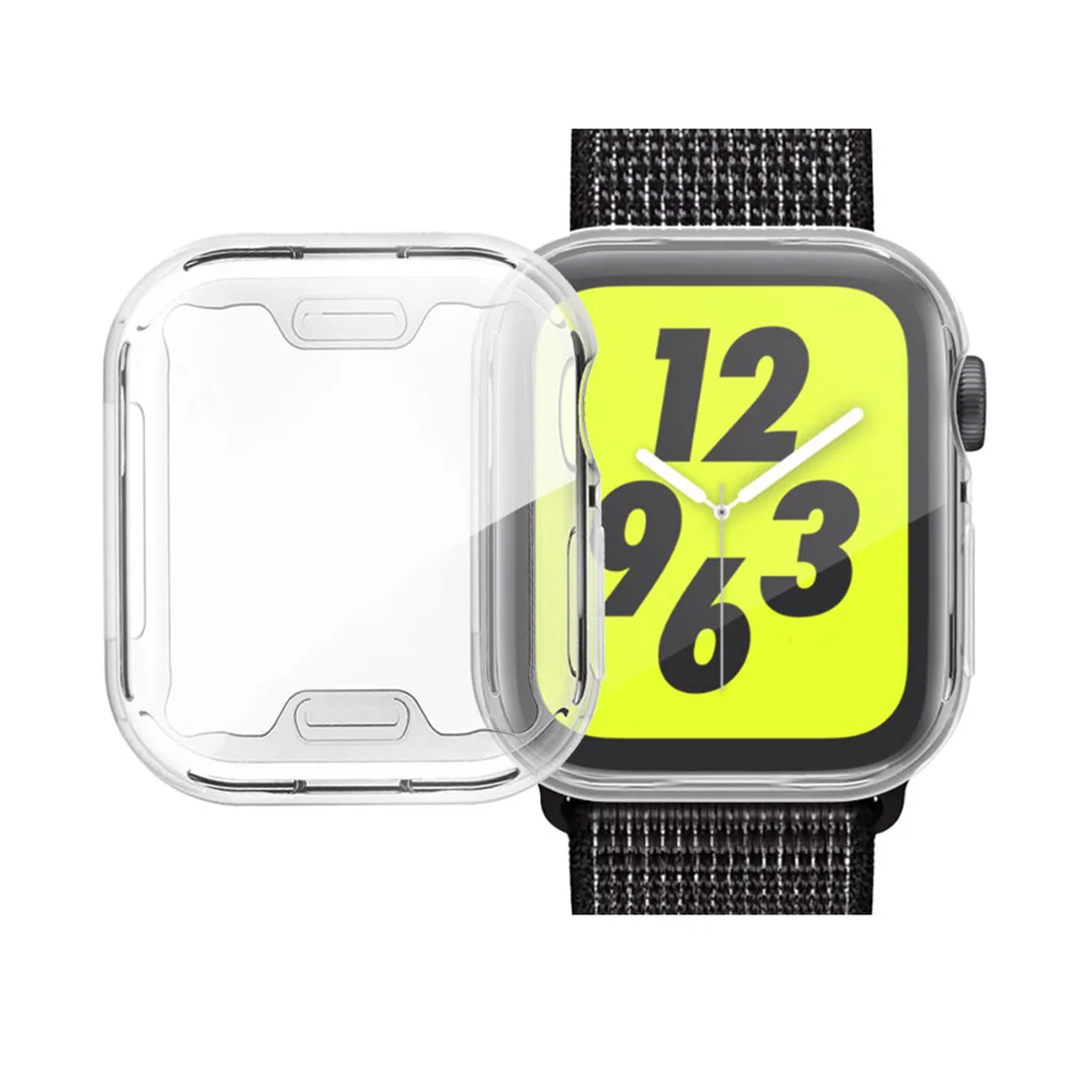 Clear Тонкий чехол для часов Apple Watch, чехол 5, 4, 3, 2, 1, 42 мм, 38 мм, мягкий прозрачный ТПУ защитный экран для iWatch 4, 3, 44 мм, 40 мм - Цвет: Clear