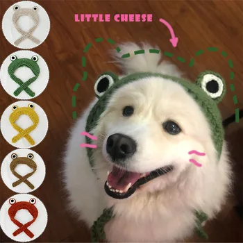 

Cute Sweet Froggie Frog Knitted Wool Hat with Standing Ear for Big & Middle Sized Dogs,for Kids and Adults