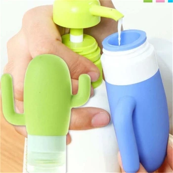 

1Pc 3Colors Portable Cute Reusable Silicone Travel Empty Bottles Shampoo Lotion Gel Sub-bottling Tube Squeeze Container