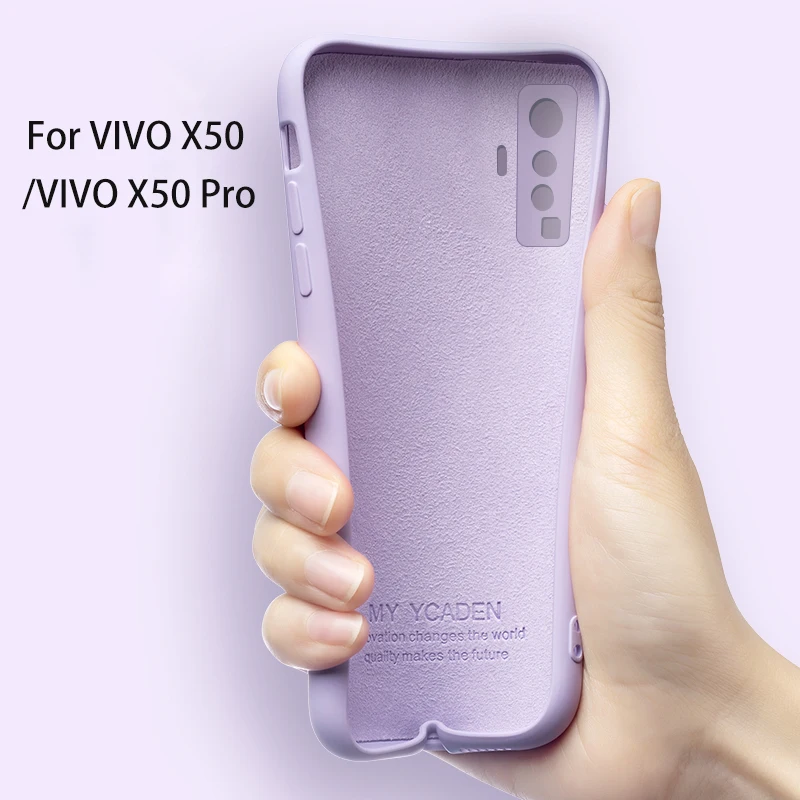

Silicone Case for VIVO X50 Pro Cases Soft Ultra Slim Luxury Lens Protection Full Cover for VIVO X50 Case