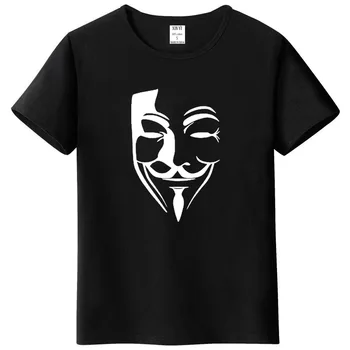 

100% cotton T-shirt V word vendetta printing men's T-shirt casual men's T-shirt tops streetwear funny T-shirt hip hop shirt
