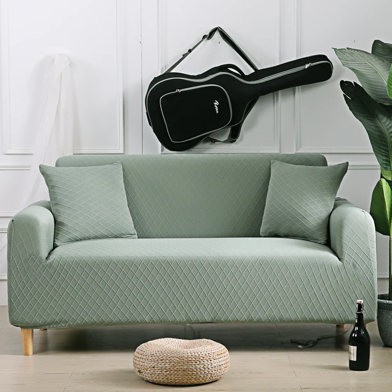 Sofa Cover Cotton Pink Solid Full Cover Sofa Cover with Armrest 2 Seater Couch Cover H=living Room Decor Elastic Band Cover Sofa