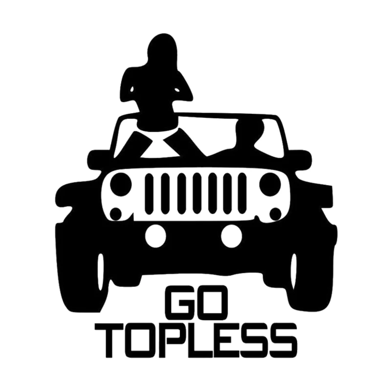 Jeep Go Topless Vinyl Sticker Waterproof Decal 
