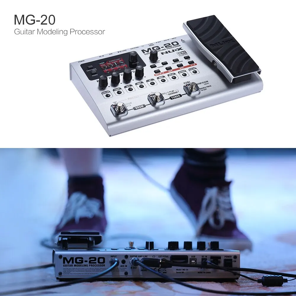 NUX MG 20 Многофункциональный моделирующий Гитарный процессор электрогитарные