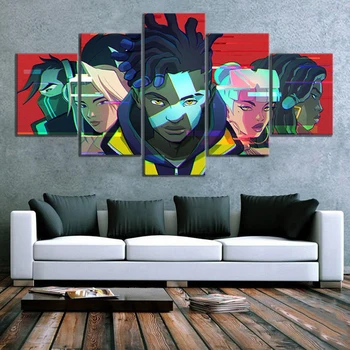 

Canvas Prints Poster Home Decoration League of Legends Game Painting 5 Panel Wall Artwork Modular Picture Kids Room Framework