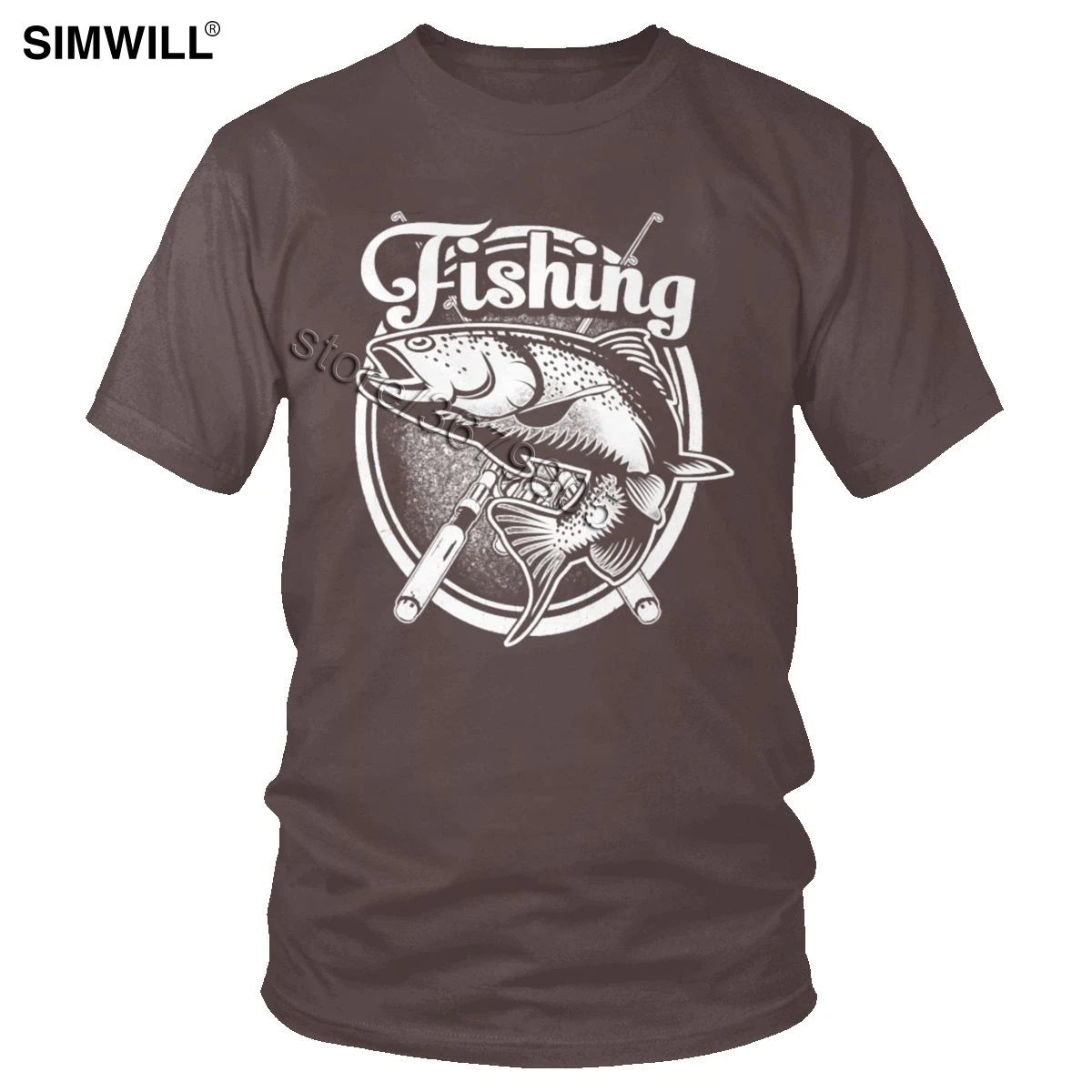 Classic Fish Just One More Cast I Promise T Shirt Funny Fishing Addiction T-shirt Short Sleeve Cotton Fisher Tee Trend Gift Tops - Цвет: Коричневый