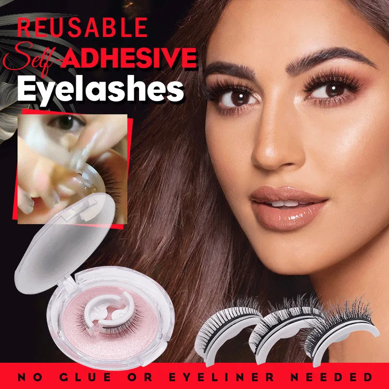 Reusable Self-Adhesive Eyelashes Natural Multiple reversible glue-free self-adhesive pairs of false eyelashes Dropshipping 1