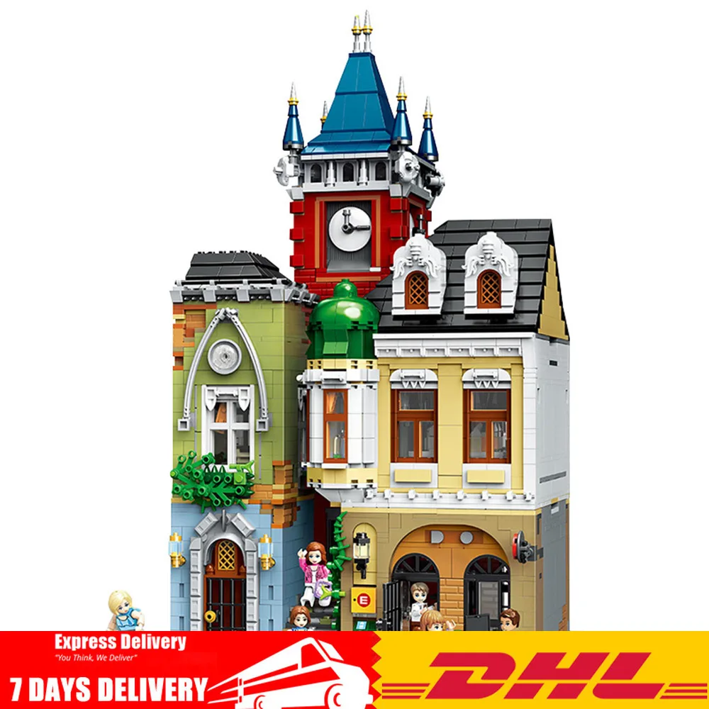 

QL0924 MOC City Street Building Model The Brickstive Old Town Pub Set Building Blocks Bricks Christmas Gifts Toys for Children
