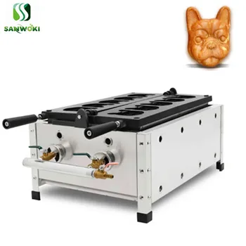 

Gas heating dog waffle baking machine bulldog shape Taiyaki making machine non-stick waffle iron machine waffle machine