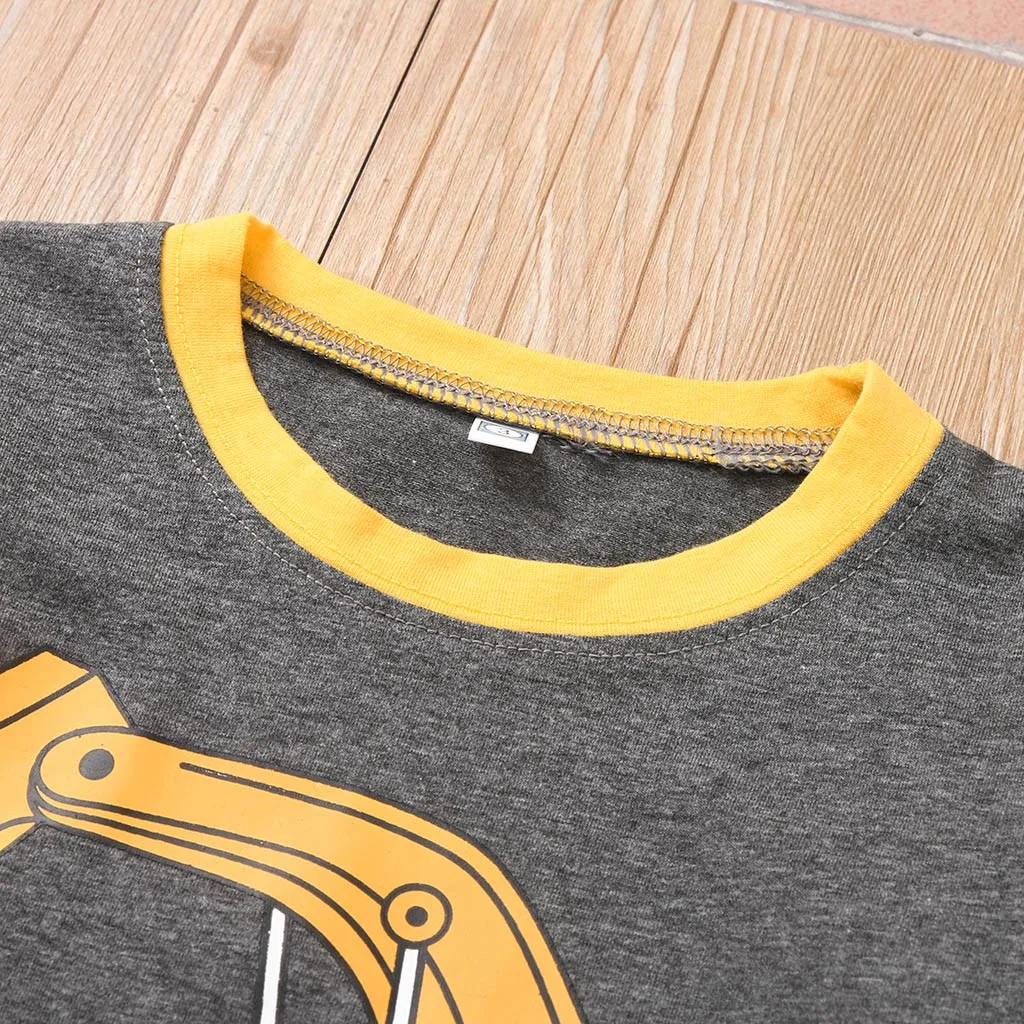 Рождественские пижамные комплекты из хлопка для маленьких мальчиков; коллекция года; топы с длинными рукавами и принтом машины; штаны; пижамный комплект;# EW