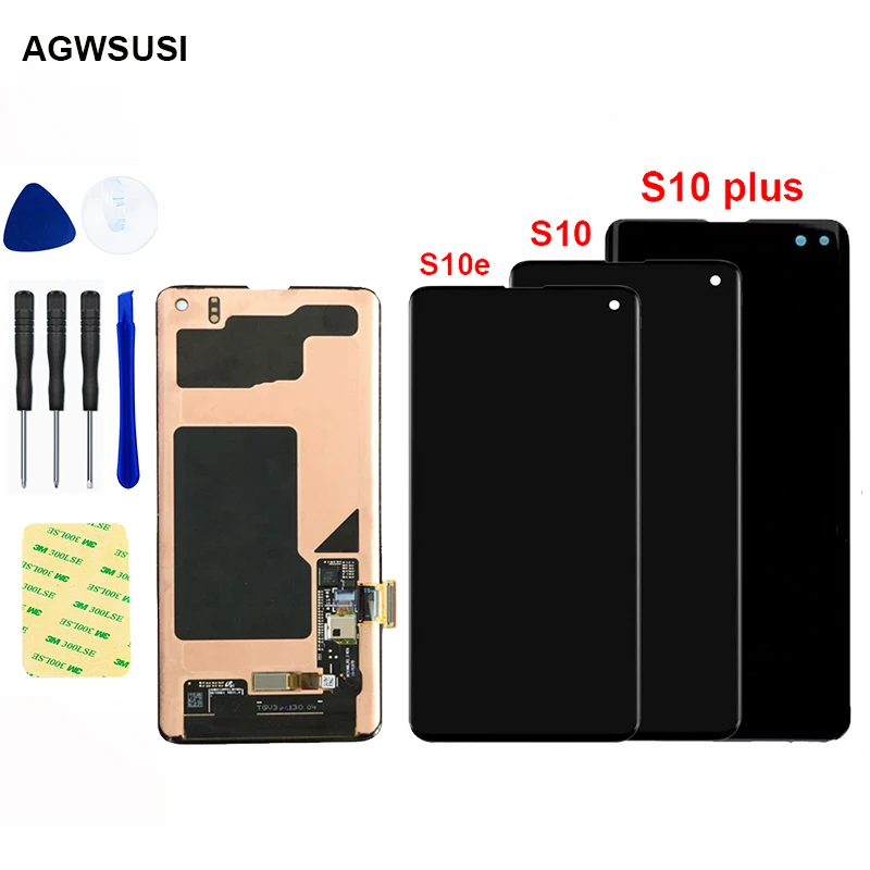 

AMOLED For SAMSUNG Galaxy S10 G973F G973 S10 Plus G975 G975F Touch Screen Digitizer Assembly Replacement Free Shipping Replace