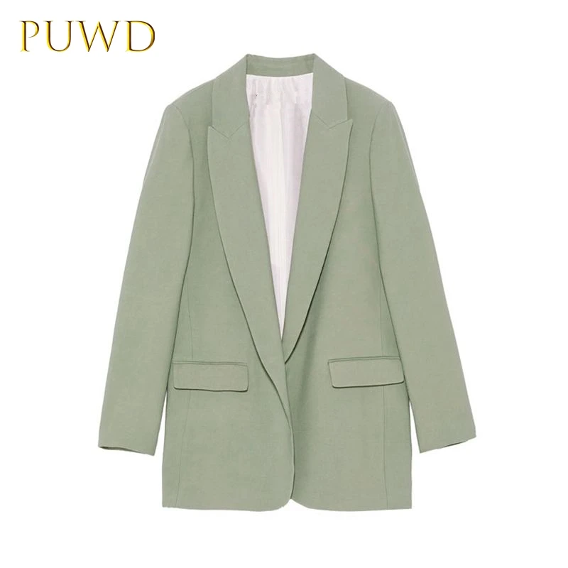 

PUWD woman2019 autumn new white collar solid-color suit women's suit top